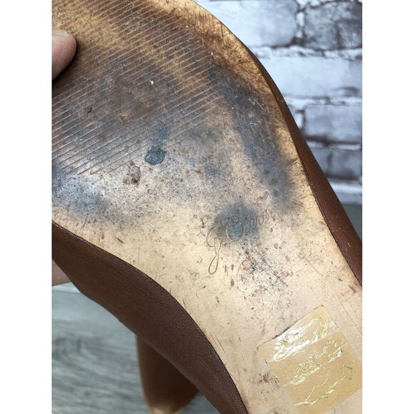 J Crew Brown Leather Pointed Toe Slip On Mules Flats Shoes Women Sz 8.5M US/39EU - Picture 5 of 16